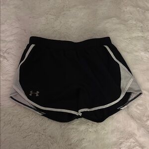 Under Armour Black and White Athletic Shorts with Elastic Waistband